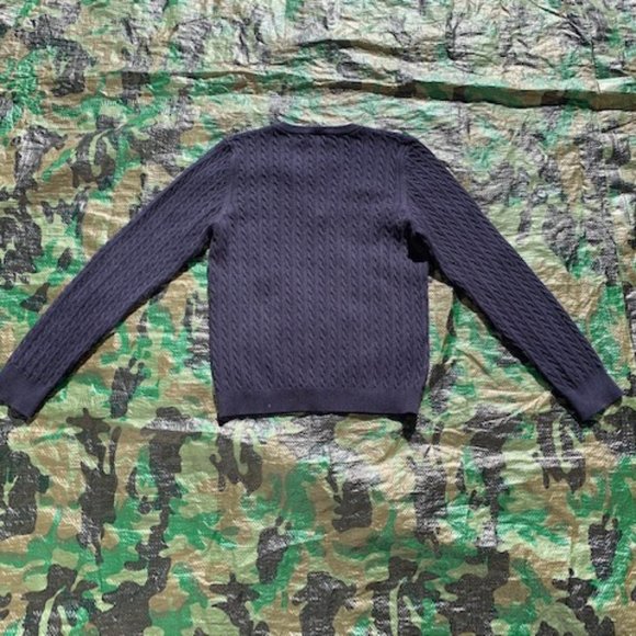 Ann Taylor navy blue cable knit sweater size L - Picture 4 of 7